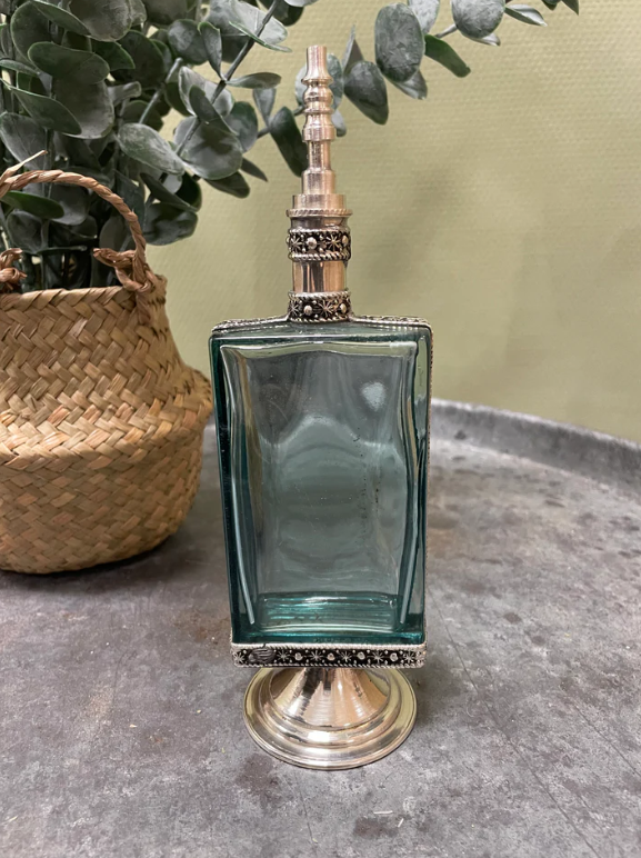 Luxe Vintage Parfumfles – Handgemaakt Glas & Zilverdetails