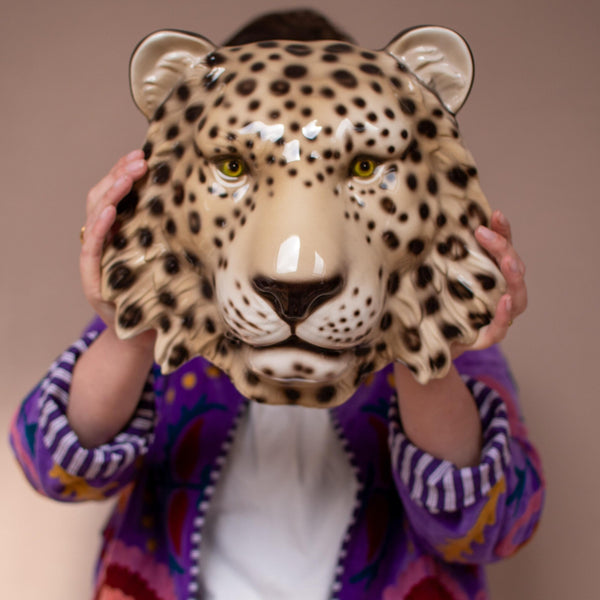 Italiaans Keramieken Luipaardhoofd – Handgemaakt Wandobject