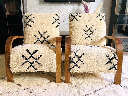Authentieke Vintage Loungestoel – Marokkaans Beni ouarain